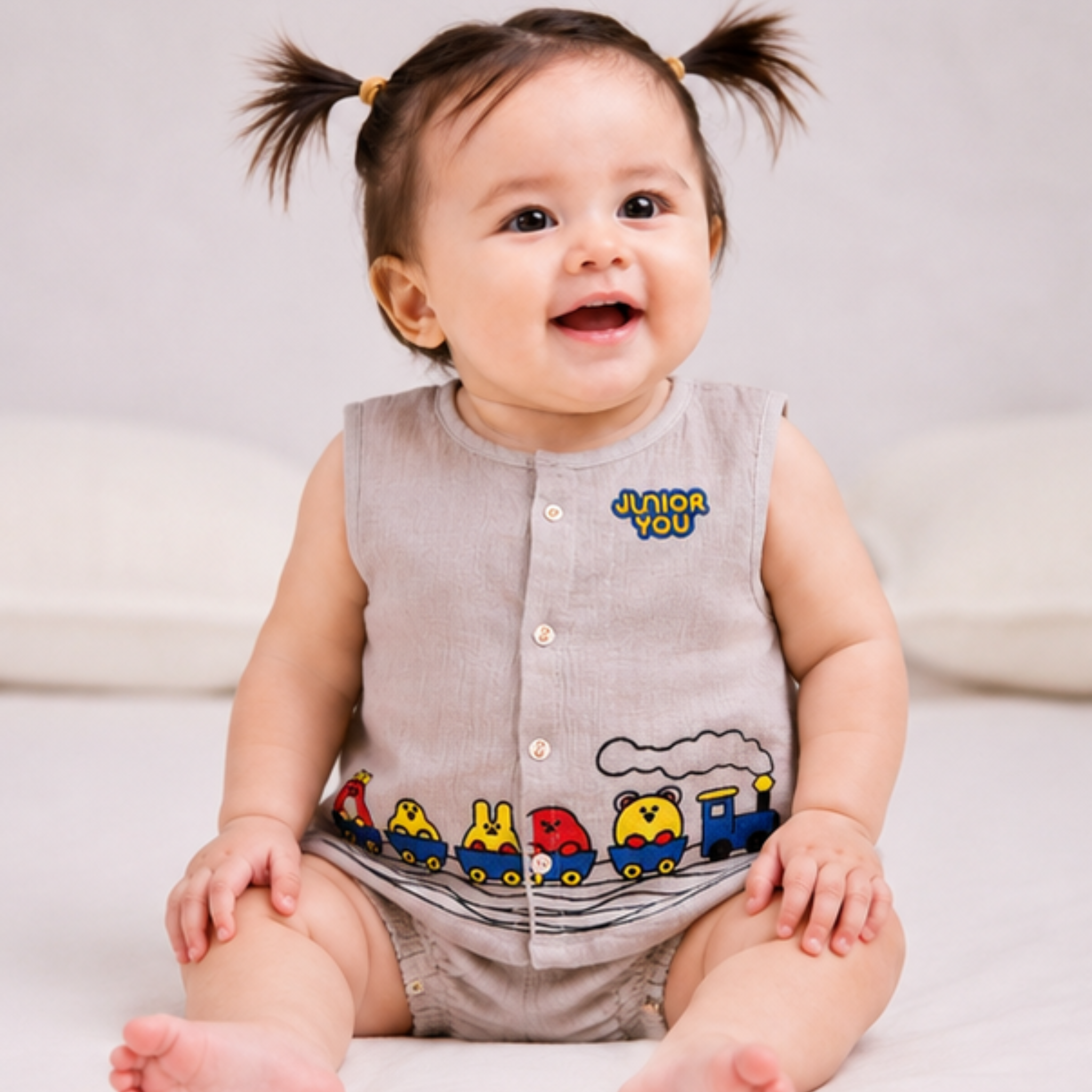 Organic Cotton muslin Jhabla set with Bloomers for baby girl - Junioryou Express