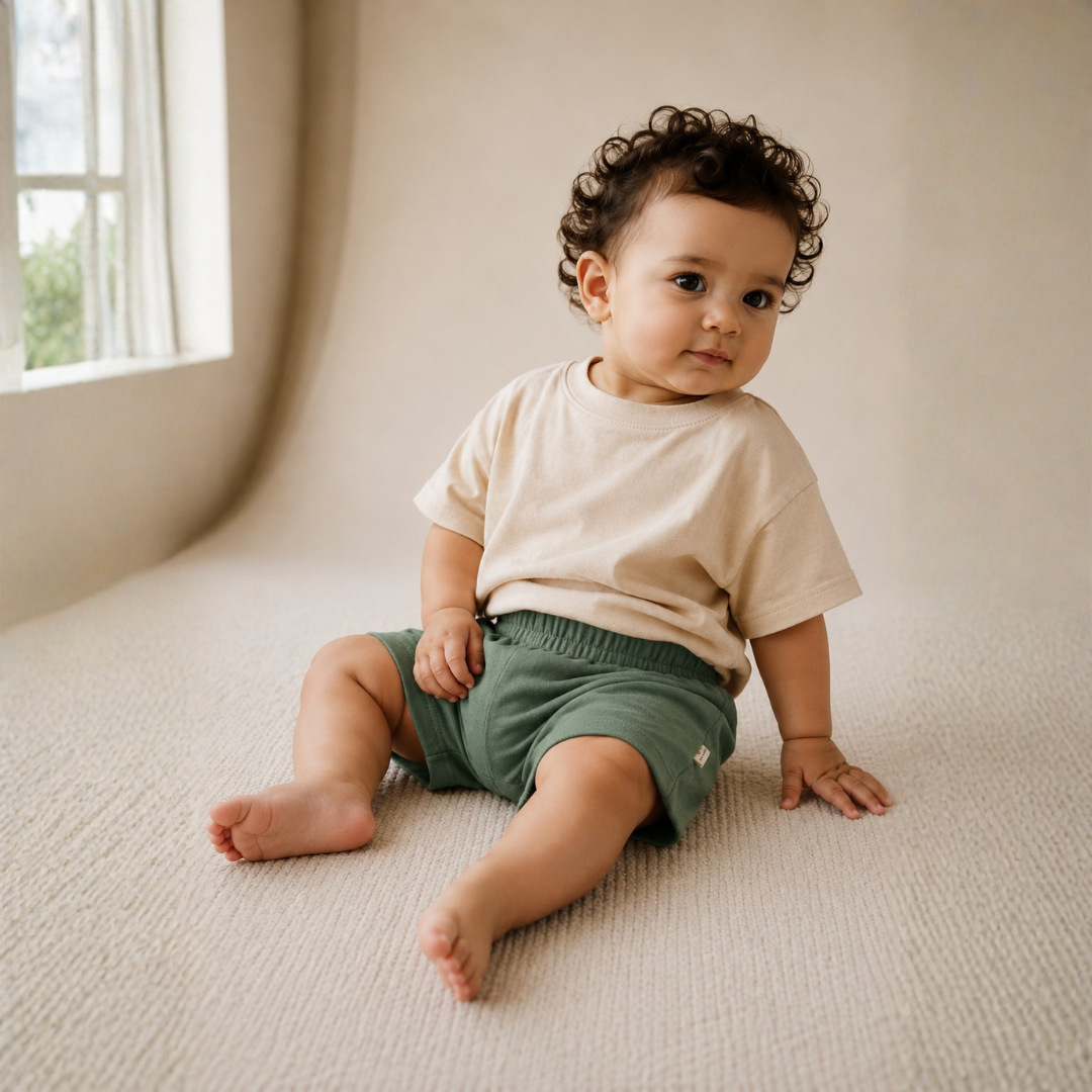 Understated Diaper Shorts - Green