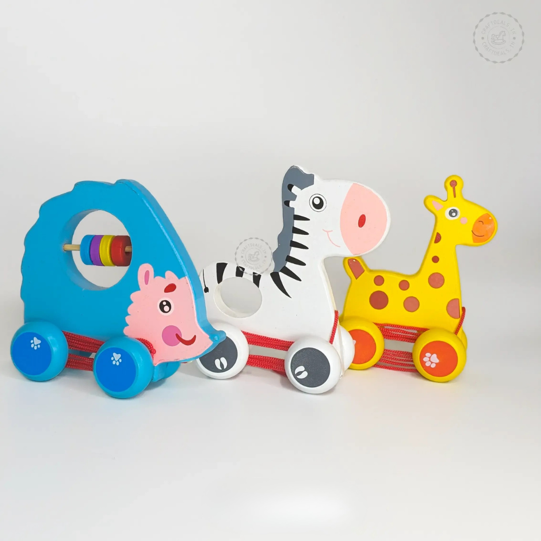 Cartoon Animals Pull Along Toy
