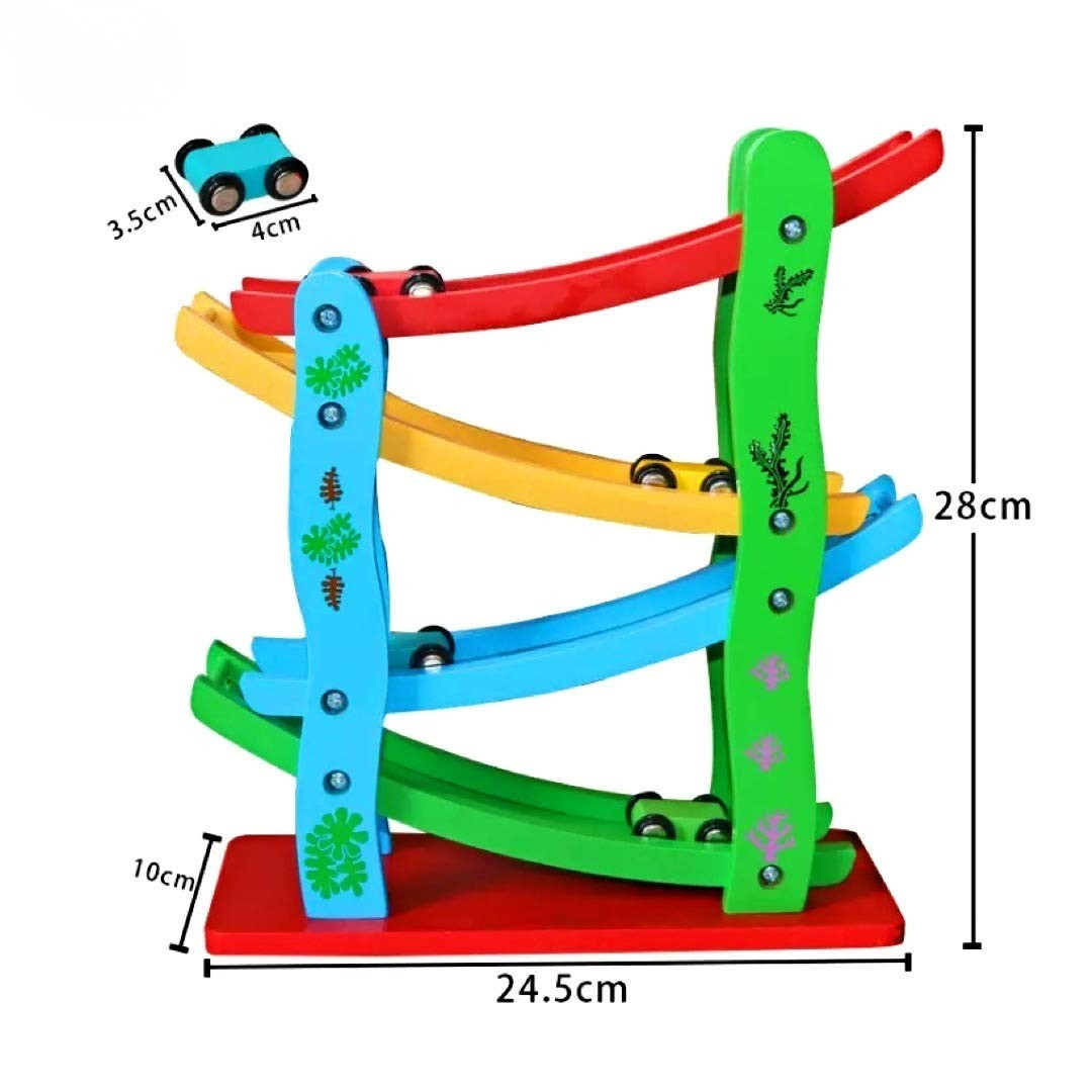Wooden Race Track with Wooden Cars