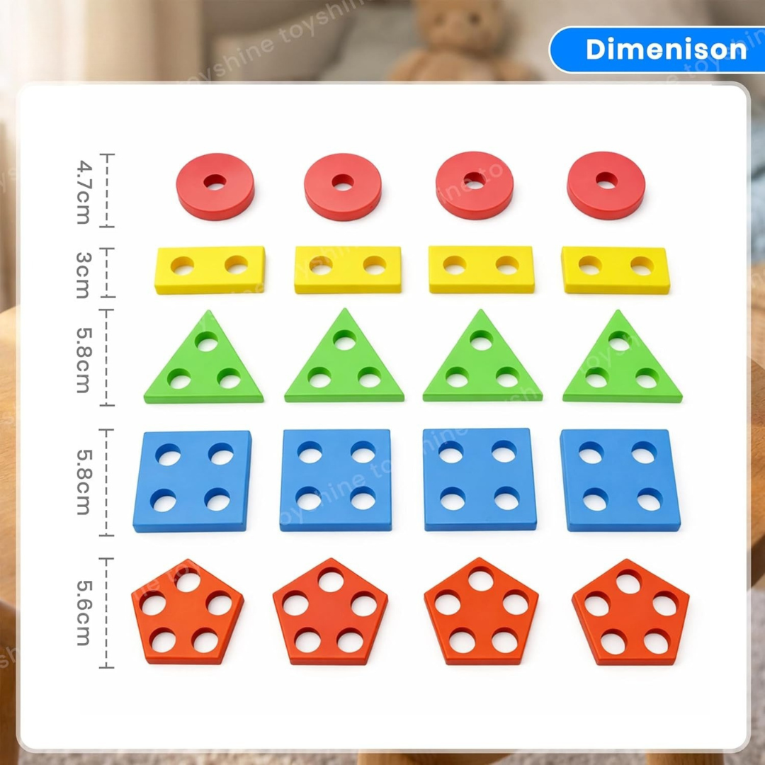 Wooden Angle Geometric Blocks Stacker