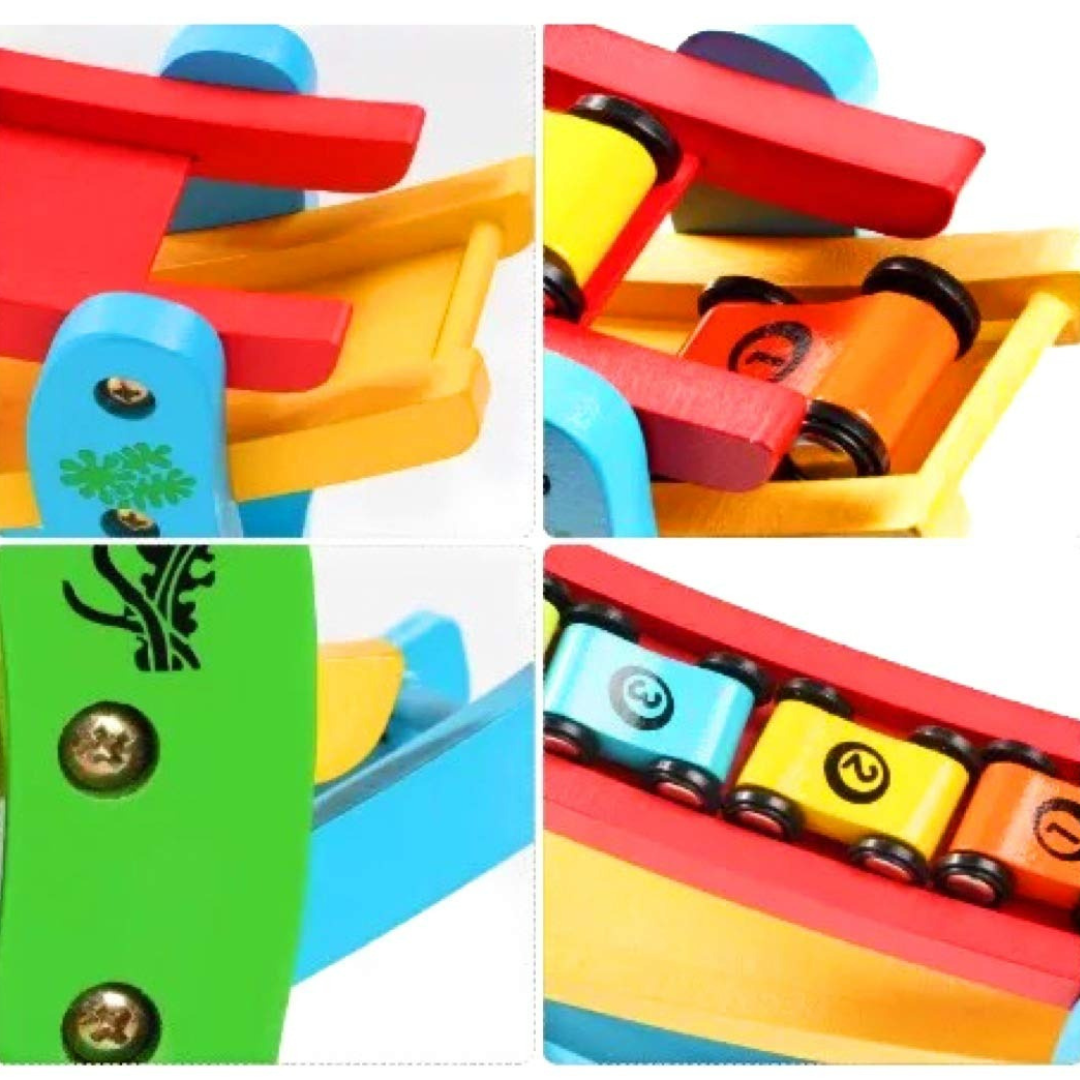 Wooden Race Track with Wooden Cars