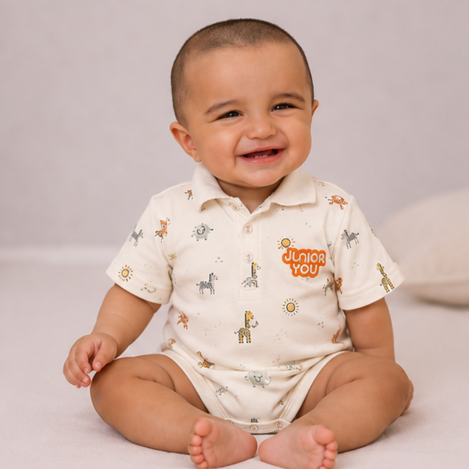Organic Cotton Collared Onesie for baby (Unisex) - Wild Wonders