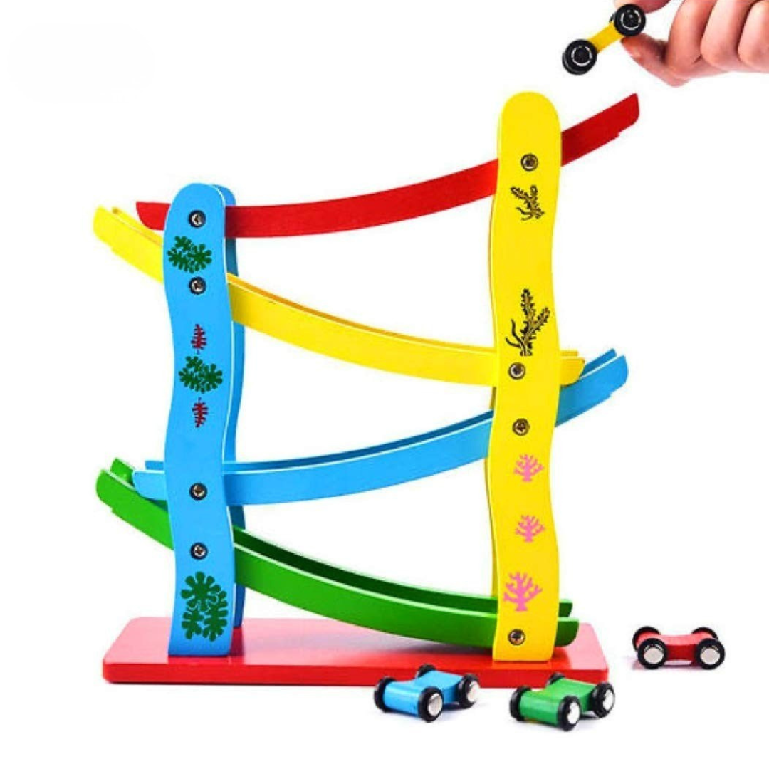 Wooden Race Track with Wooden Cars