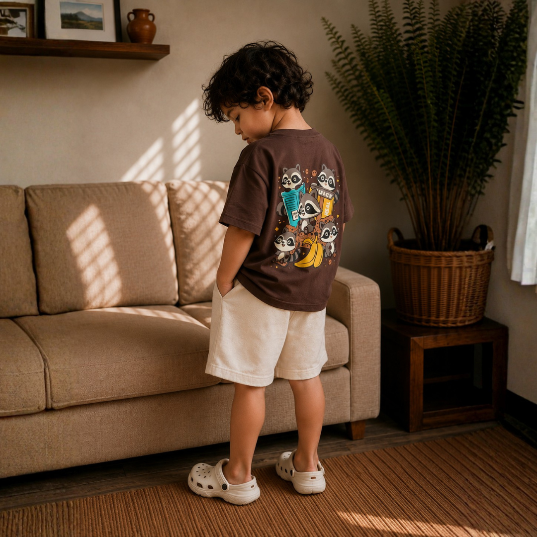 Snack Bandit Co-ord Set with Beige Shorts