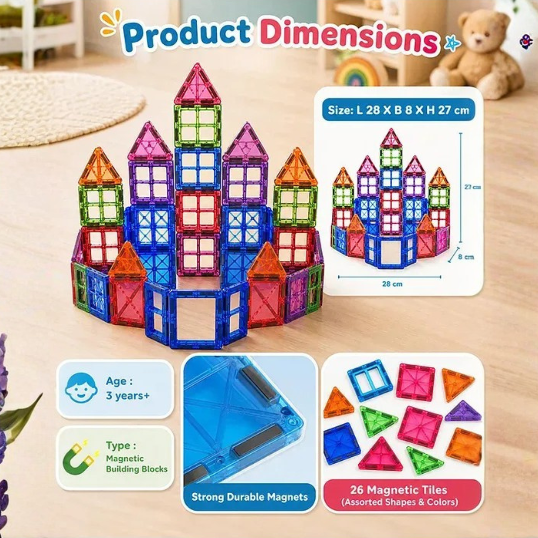 Colorful Magnetic Tiles for Kids