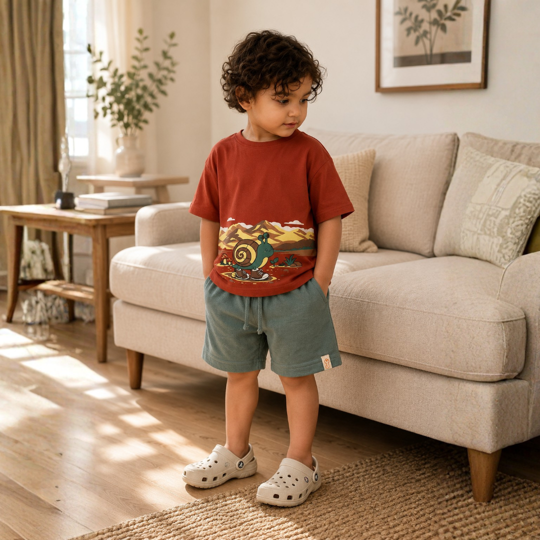 Mountain Crawler Co-ord Set with Green Shorts