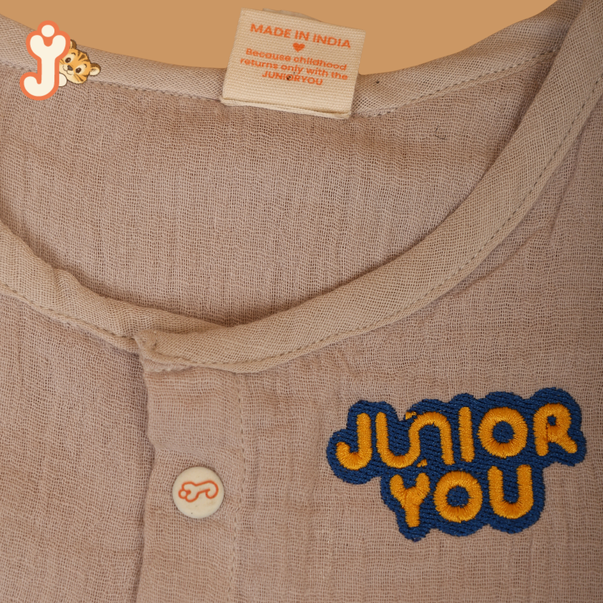 Junioryou Organic Cotton muslin Jhabla set with Shorts (Unisex) - Junioryou Express