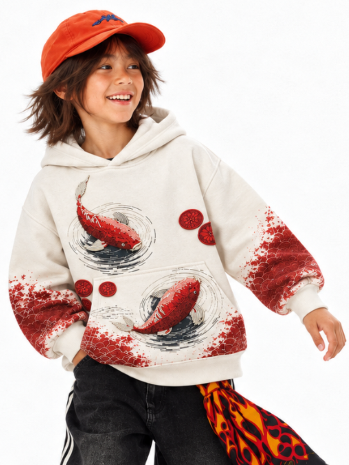 Koi Splash Hoodie - White