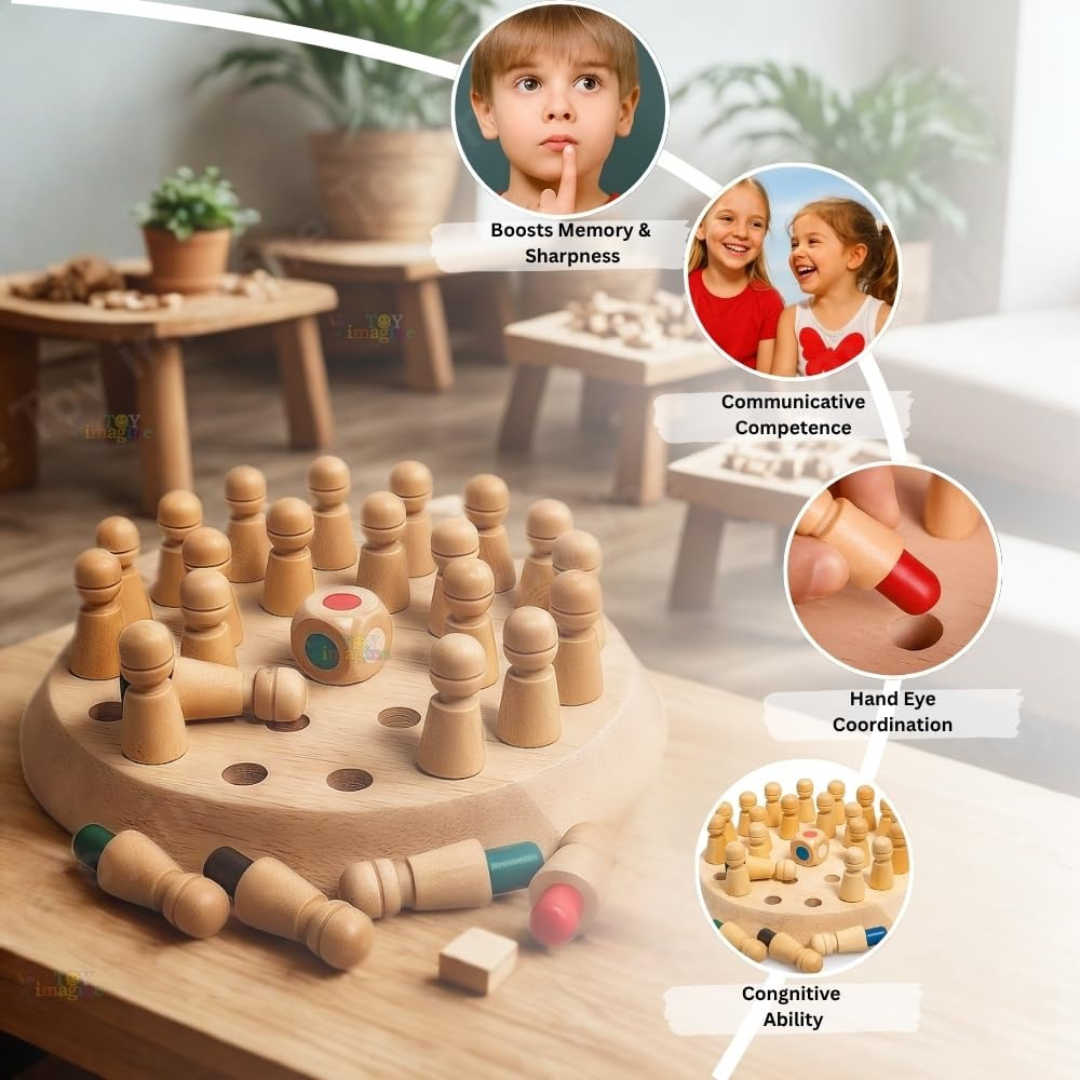 Wooden Memory Chess Game