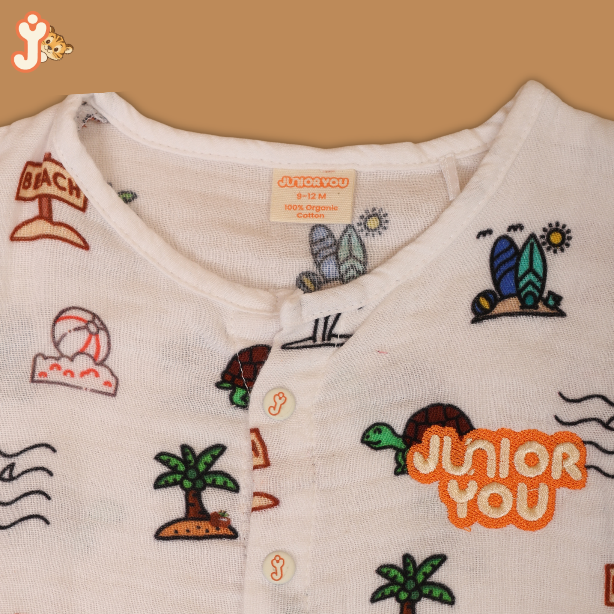 Junioryou Organic Cotton muslin Jhabla set with Bloomers (Unisex) - Sandy Toes Holiday