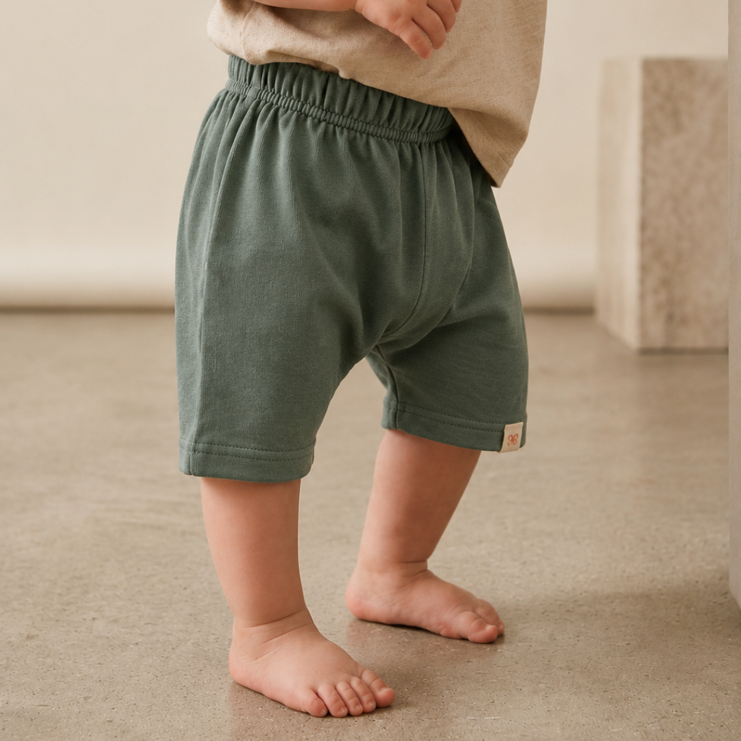 Understated Diaper Shorts - Green