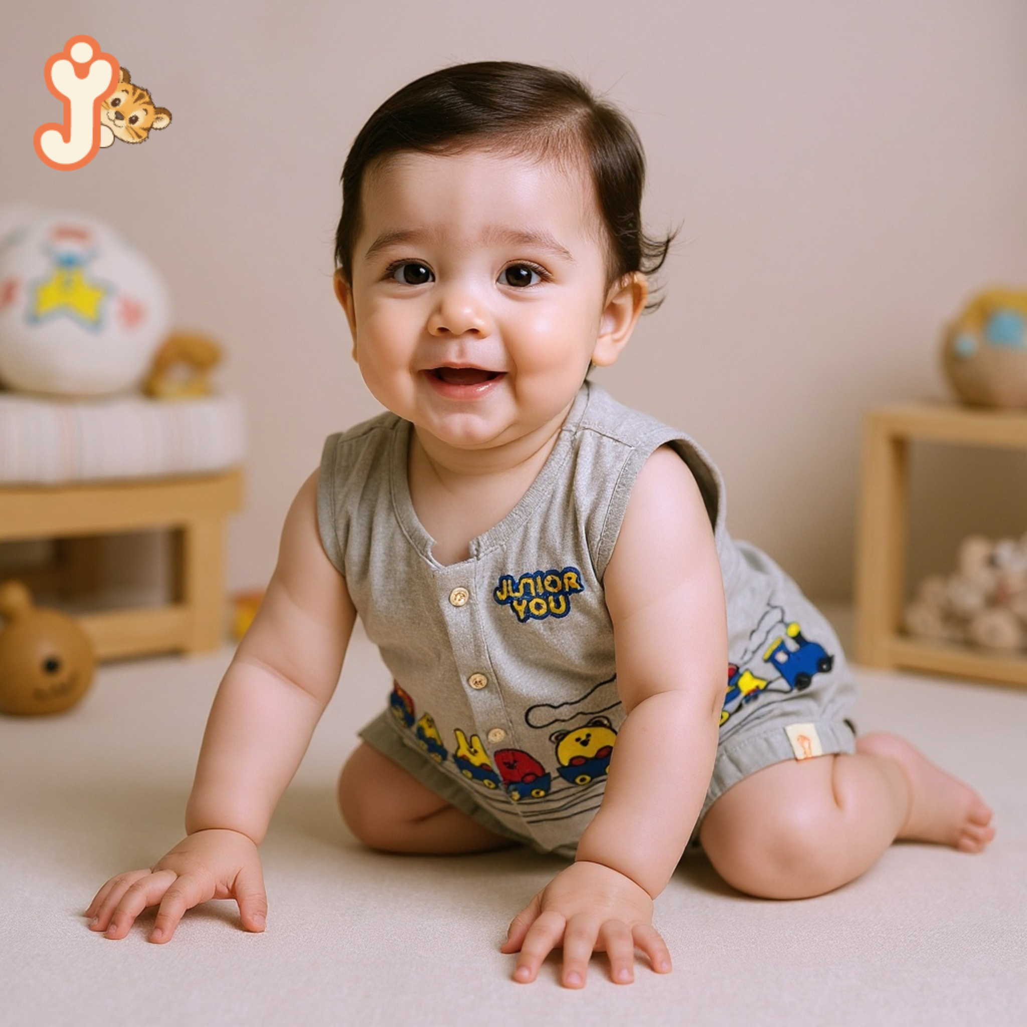 Junioryou Organic Cotton muslin Jhabla set with Bloomers (Unisex) - Junioryou Express