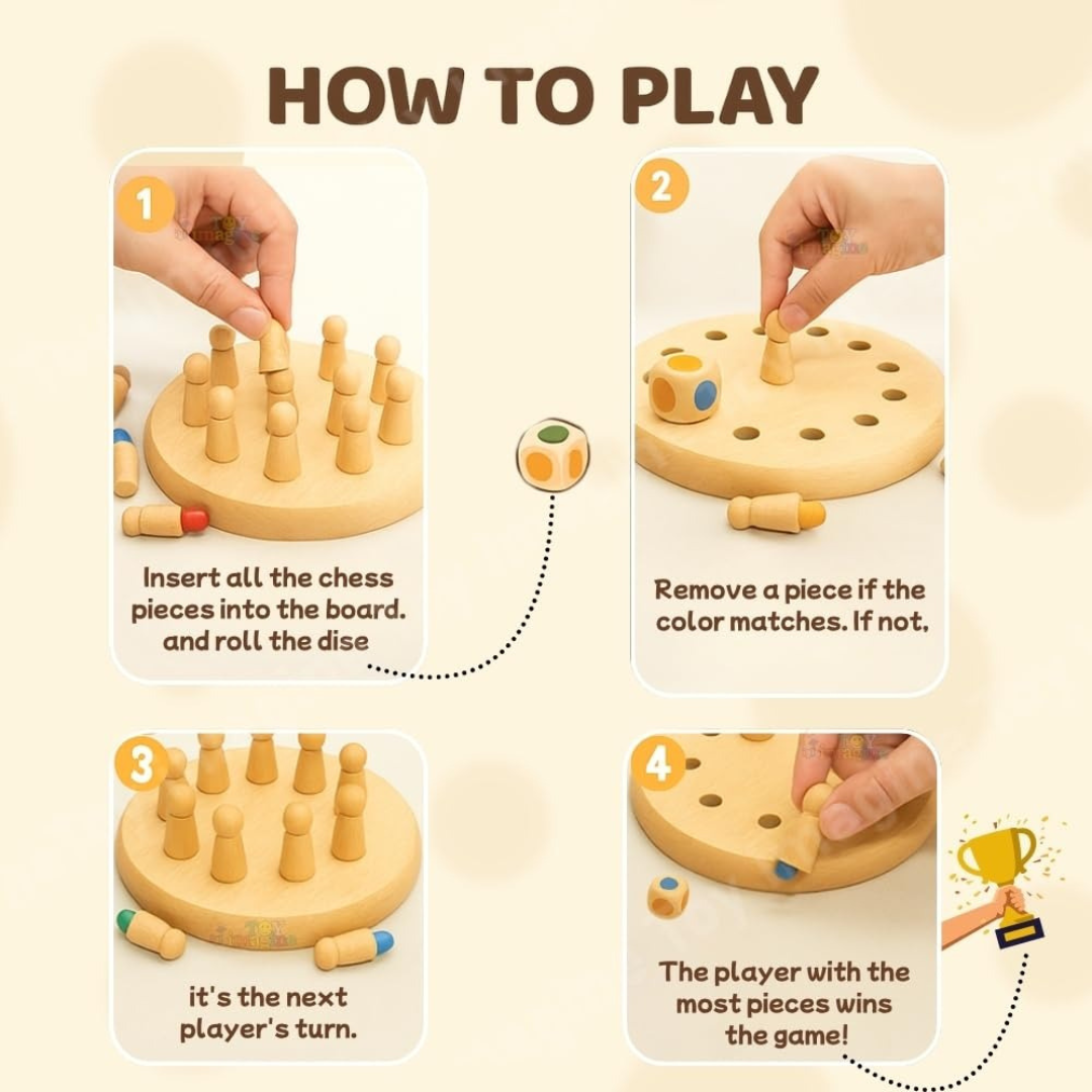 Wooden Memory Chess Game