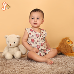 Junioryou Organic Cotton muslin Jhabla set with Shorts (Unisex) - Balloon Safari
