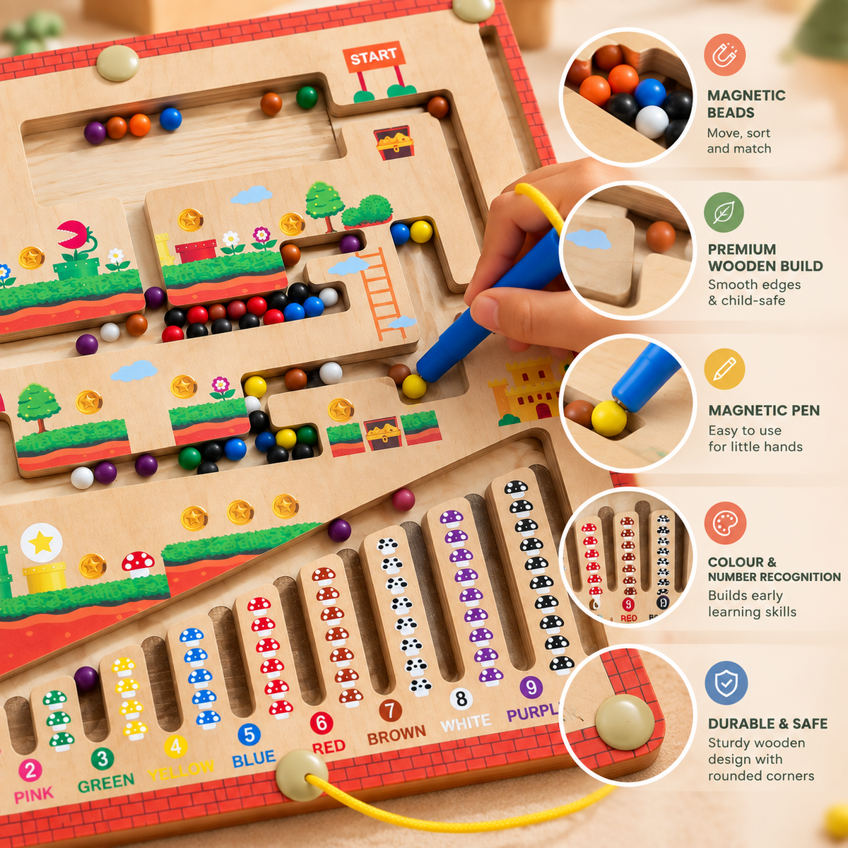 Magnetic Color & Number Maze