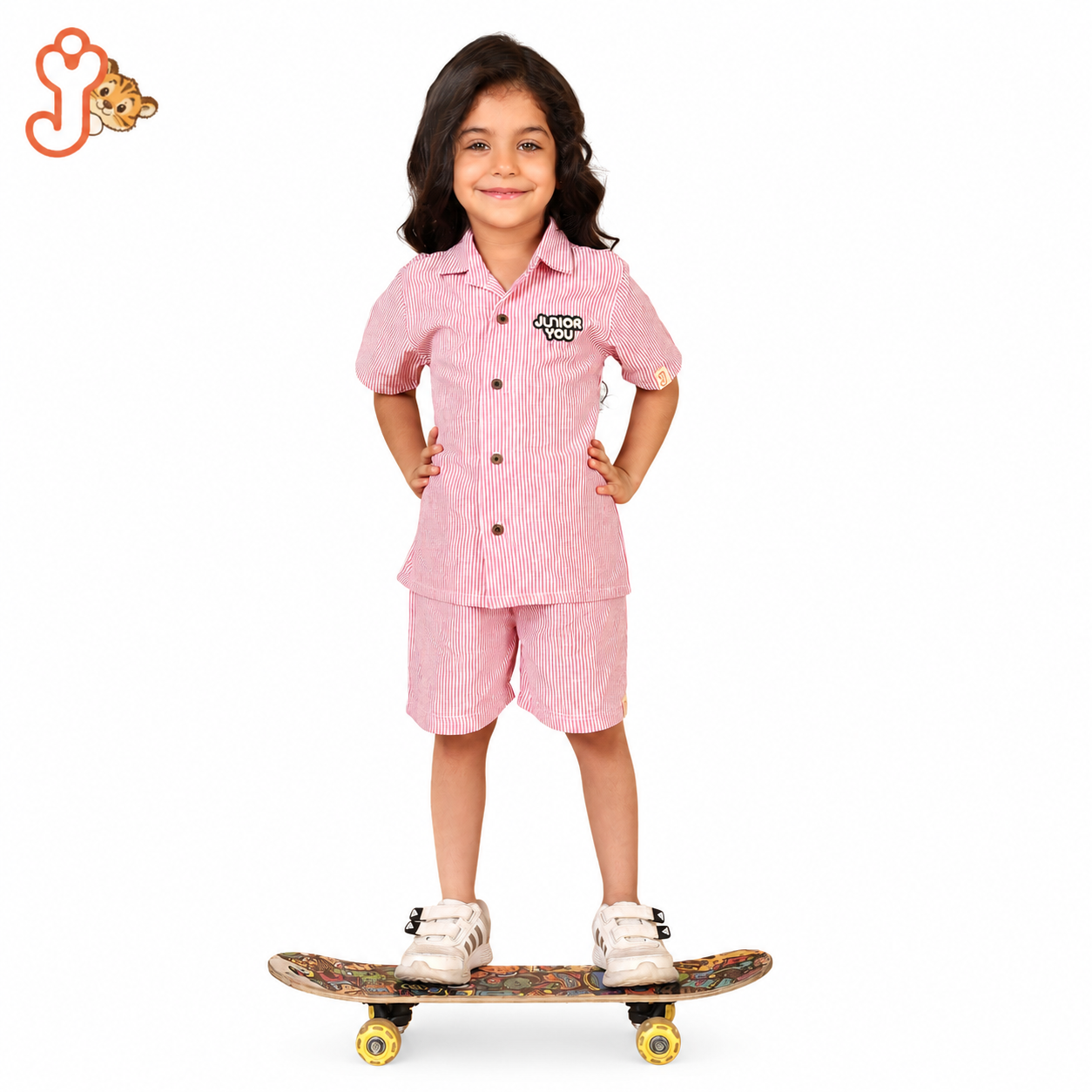Organic Cotton Shirt Co-ord set (Unisex) - Little Voyagers Red Striped