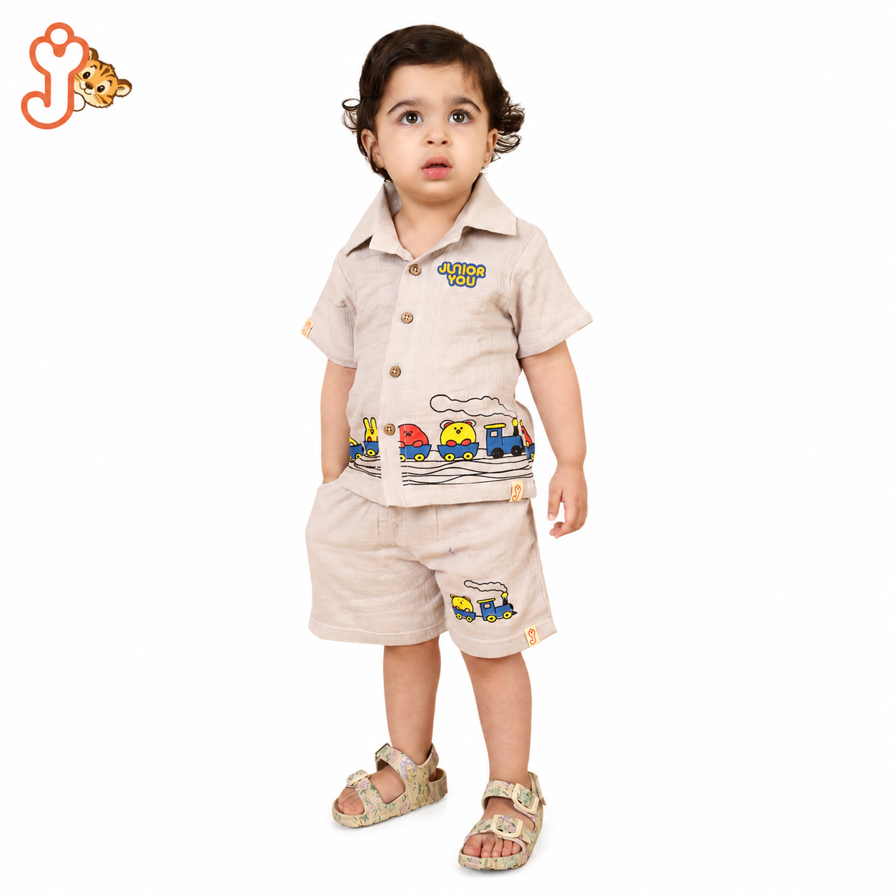 Organic Cotton Muslin Shirt Co-ord set for baby (Unisex) - Junioryou Express