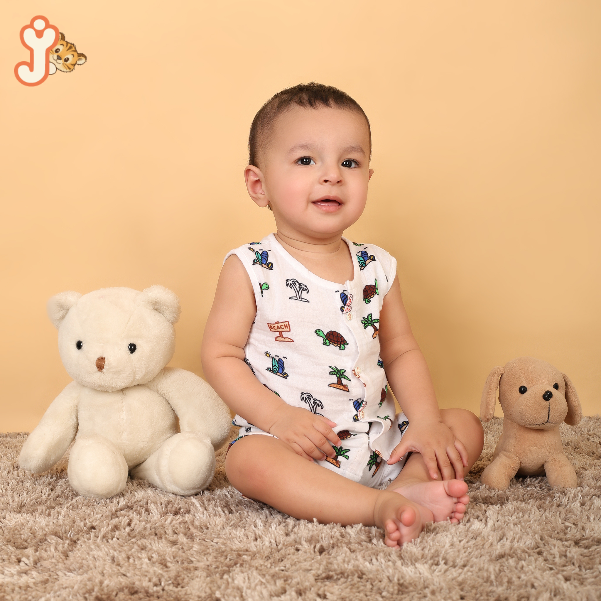 Junioryou Organic Cotton muslin Jhabla set with Shorts (Unisex) - Sandy Toes Holiday
