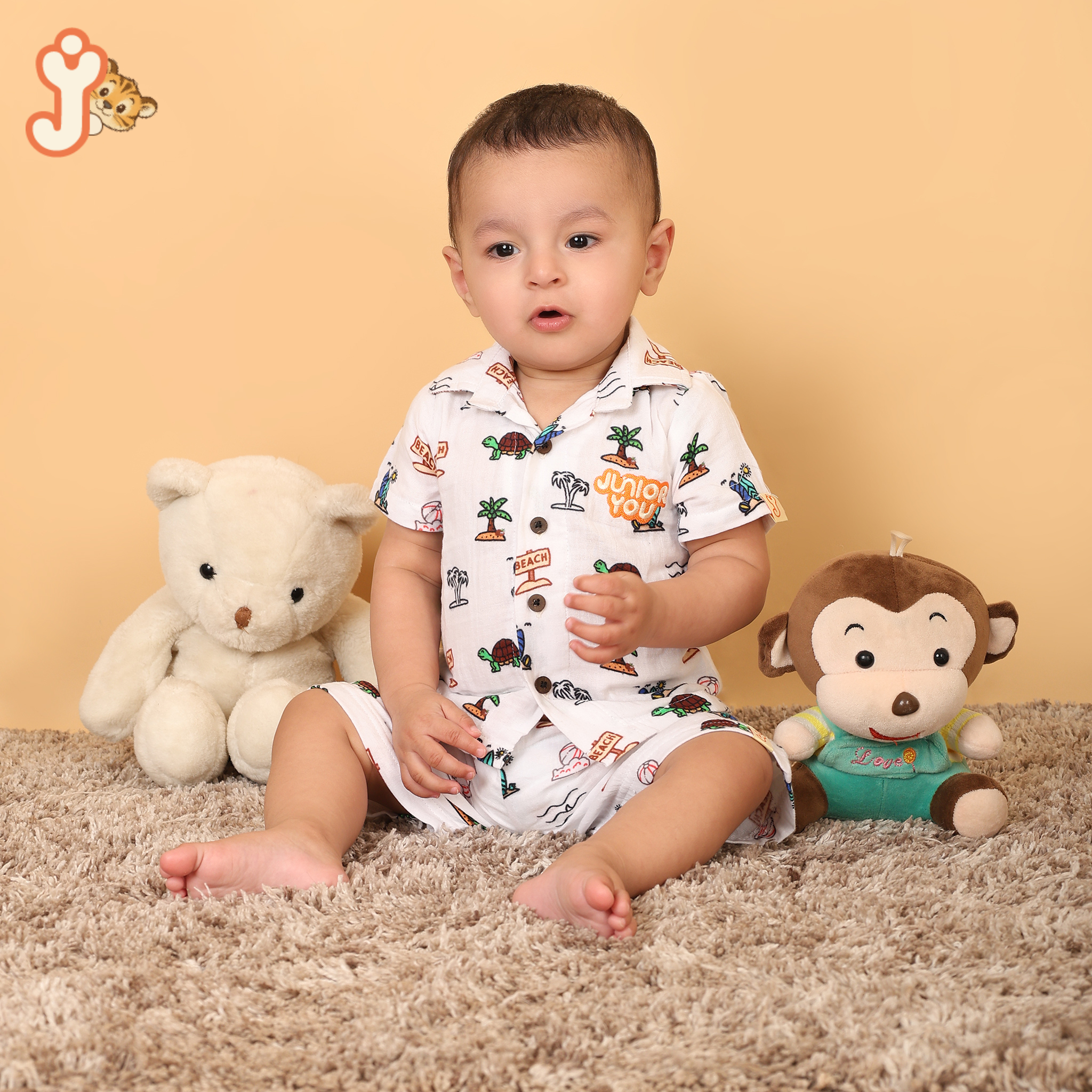 Junioryou Organic Cotton Muslin Shirt Co-ord set (Unisex) - Sandy Toes Holiday