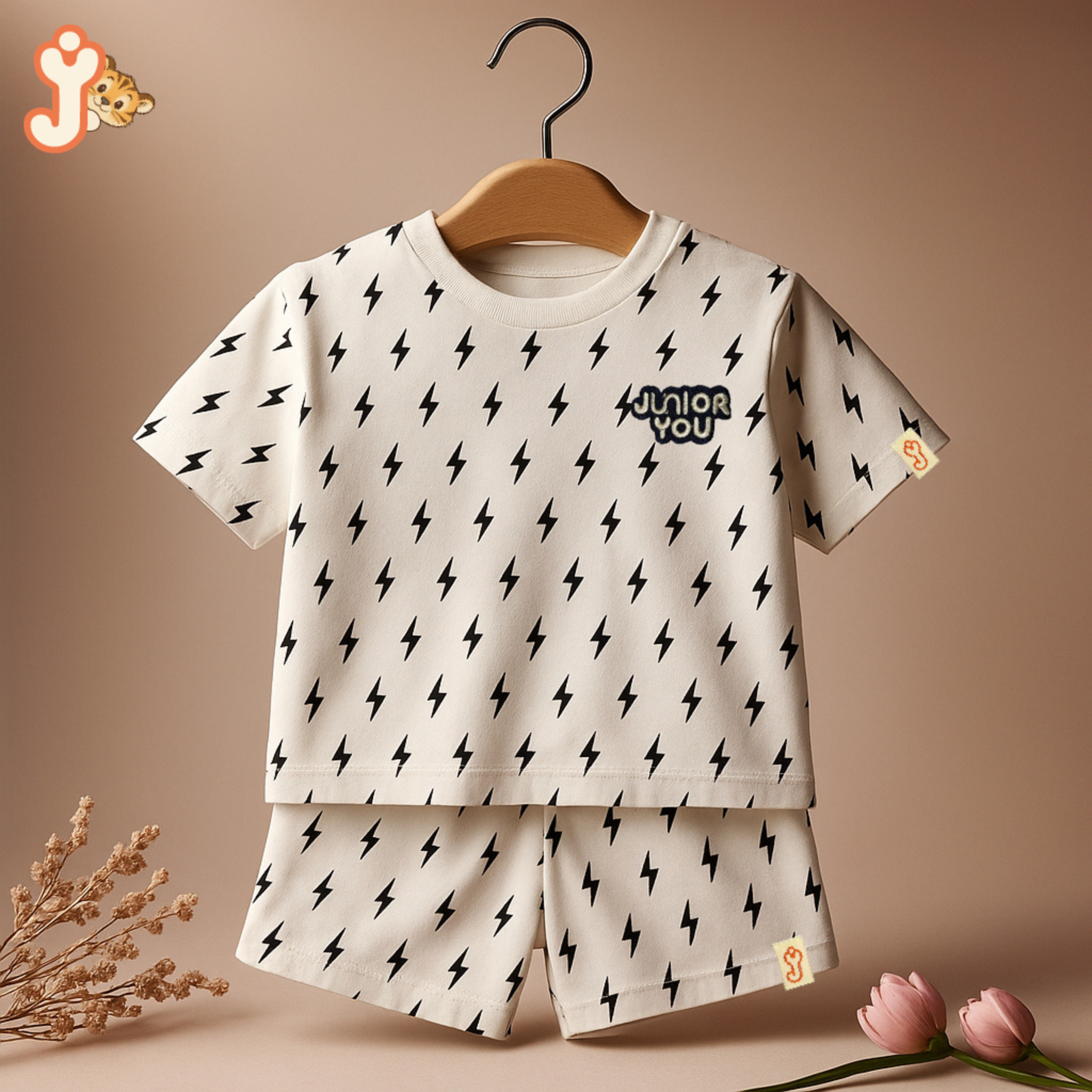Junioryou Organic Cotton T-shirt Co-ord set (Unisex) - Tiny Bolt