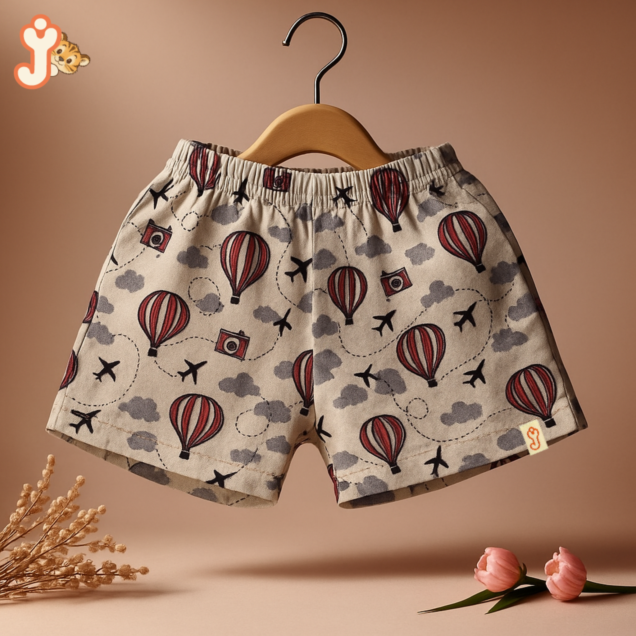 Junioryou Organic Cotton Muslin Shirt Co-ord set (Unisex) - Balloon Safari