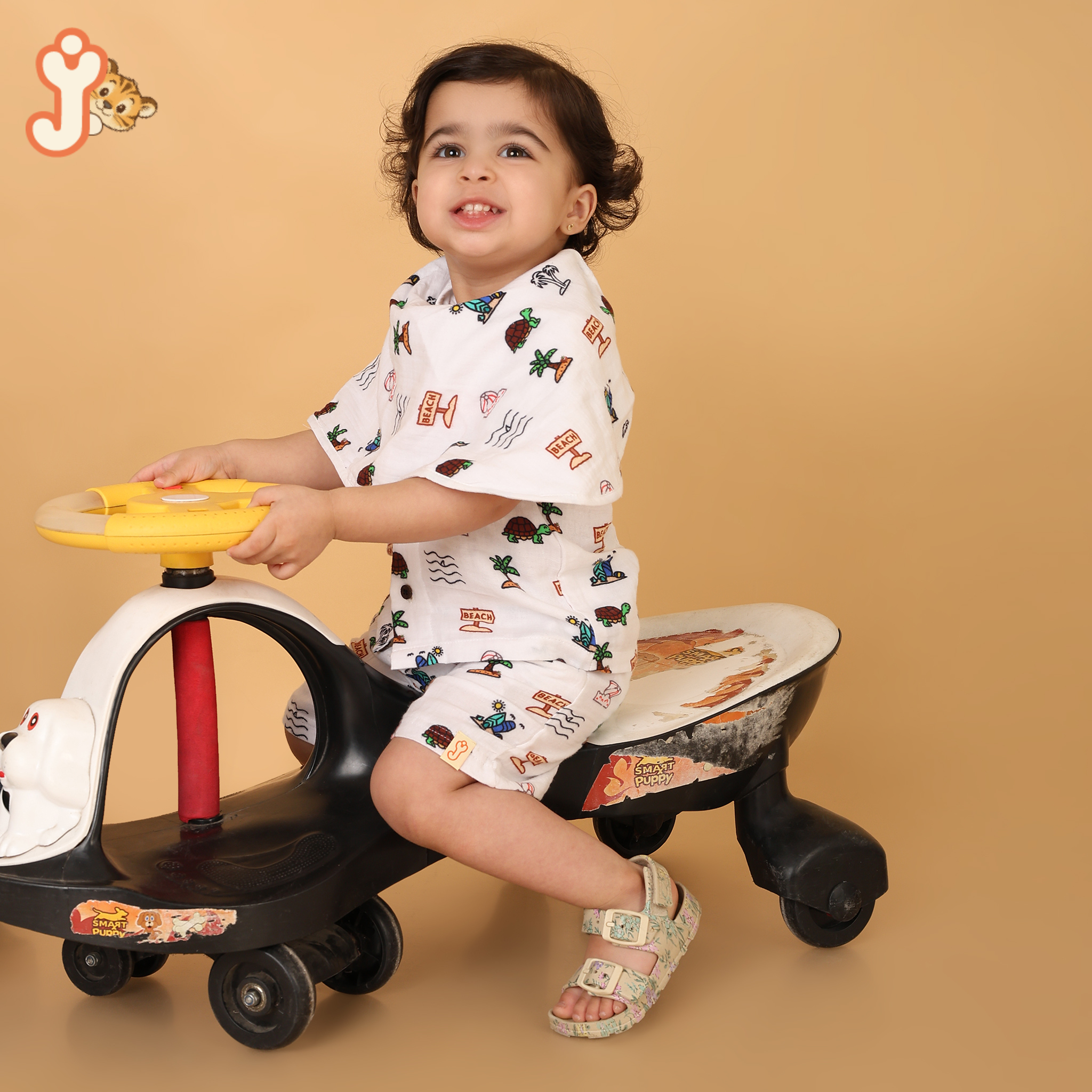 Junioryou Organic Cotton Muslin Shirt Co-ord set (Unisex) - Sandy Toes Holiday