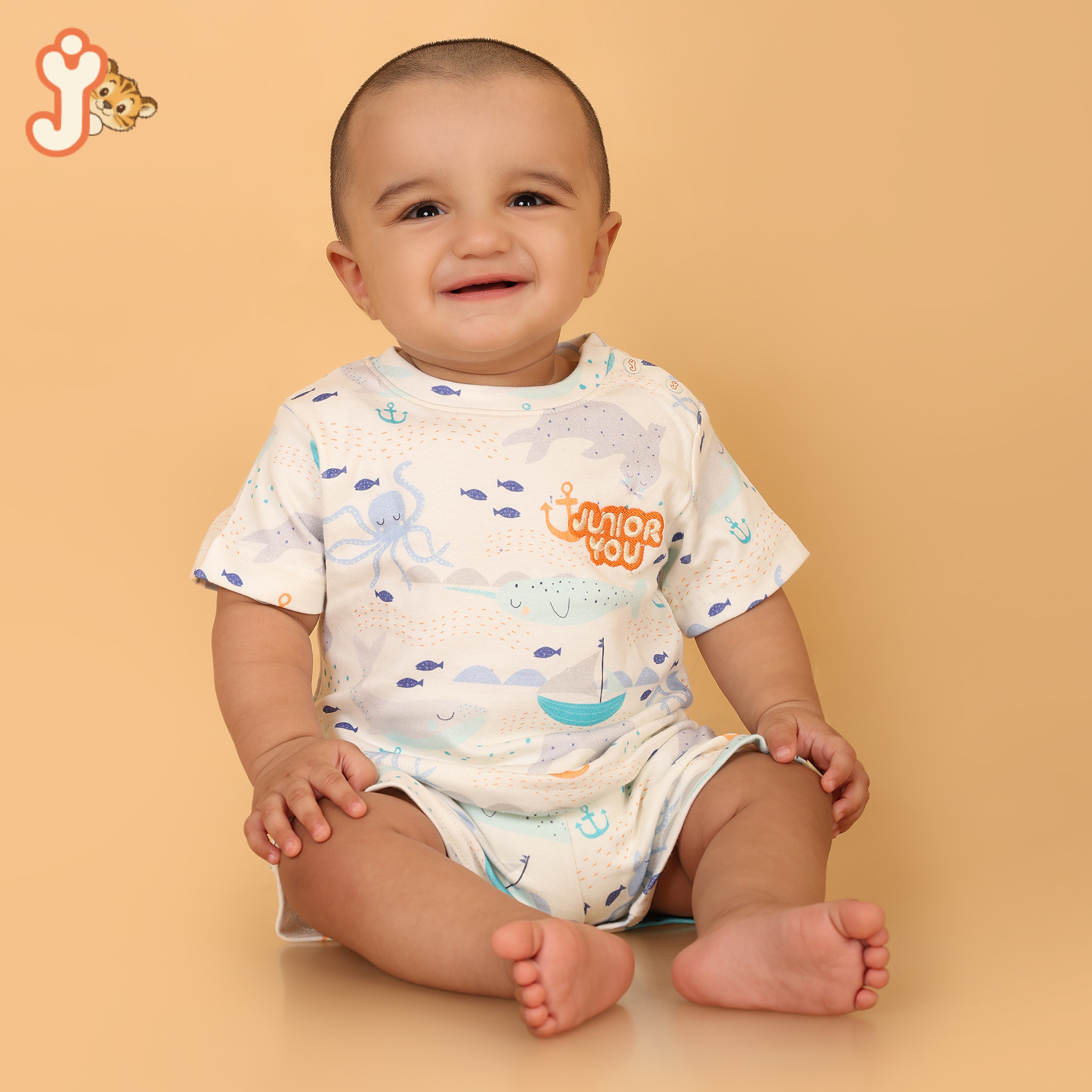 Junioryou Organic Cotton T-shirt Co-ord set (Unisex) - Aquatales Adventure