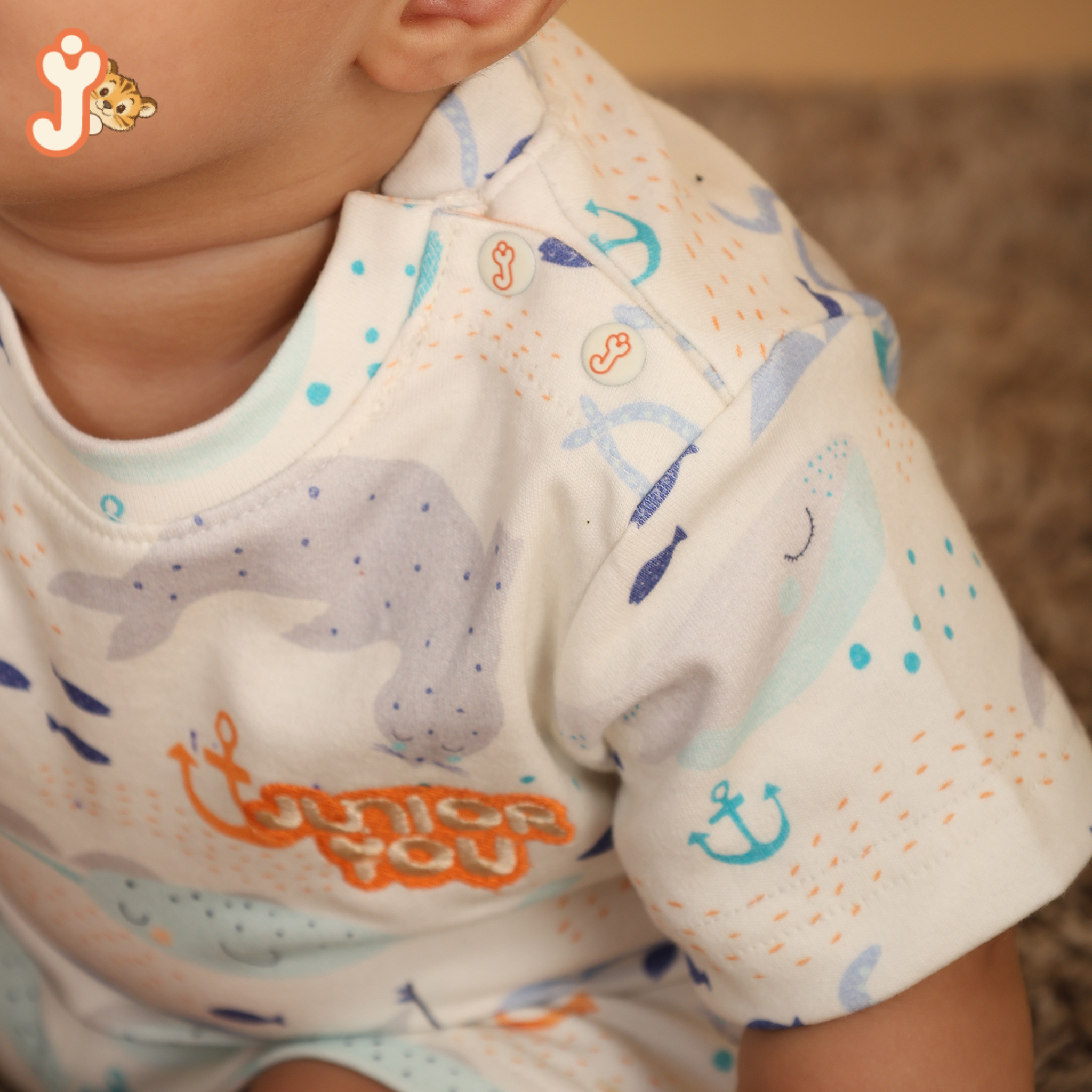 Junioryou Organic Cotton T-shirt Co-ord set (Unisex) - Aquatales Adventure