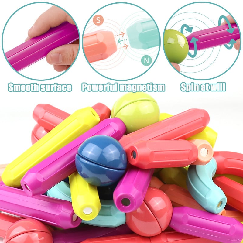 STEM Construction Game with Magnetic Sticks and Balls