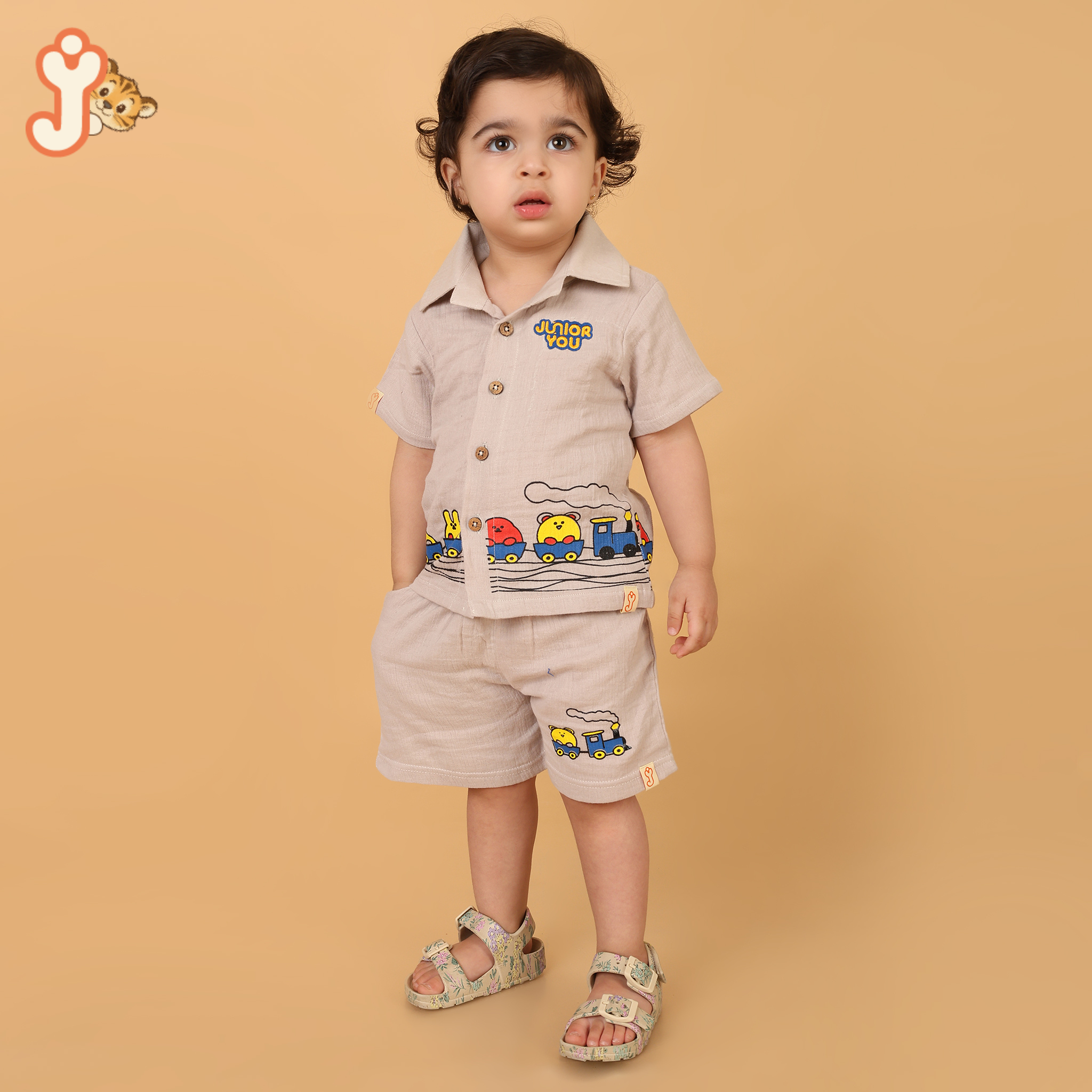 Junioryou Organic Cotton Muslin Shirt Co-ord set (Unisex) - Junioryou Express