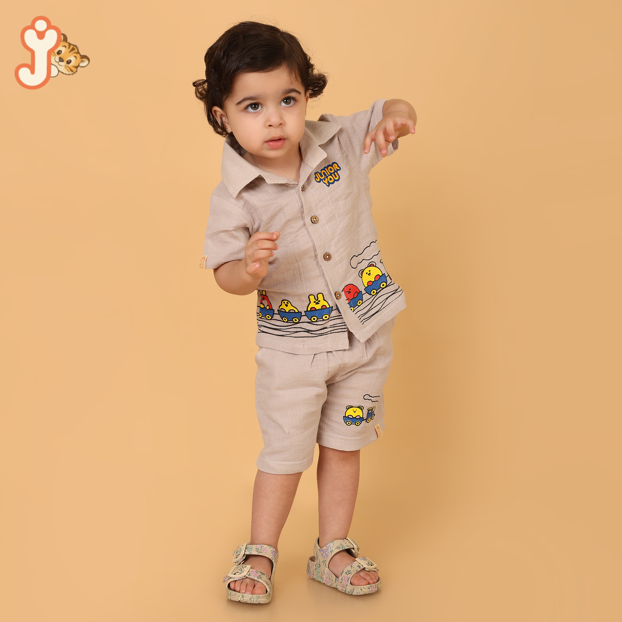 Junioryou Organic Cotton Muslin Shirt Co-ord set (Unisex) - Junioryou Express