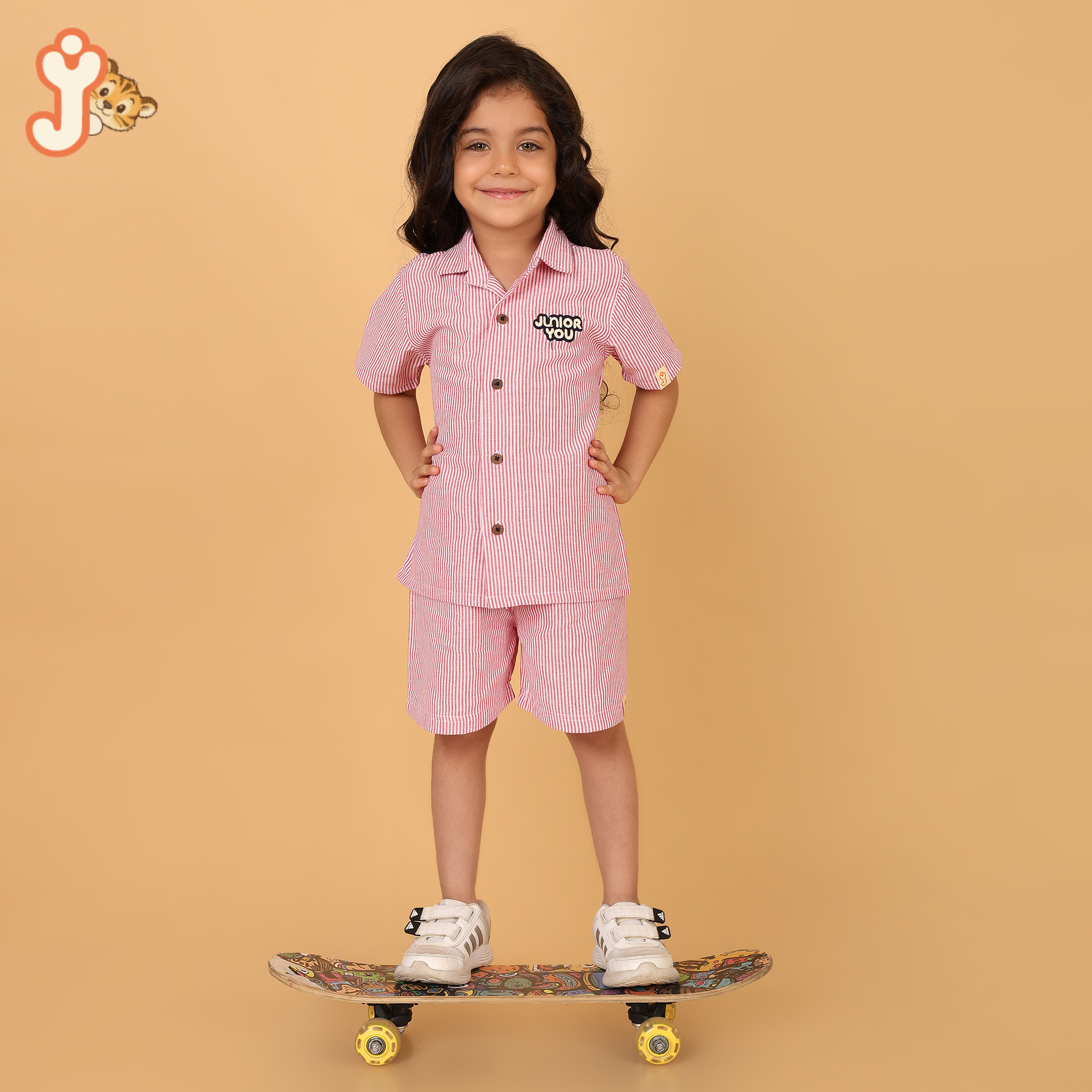 Junioryou Organic Cotton Shirt Co-ord set (Unisex) - Little Voyagers Red Striped