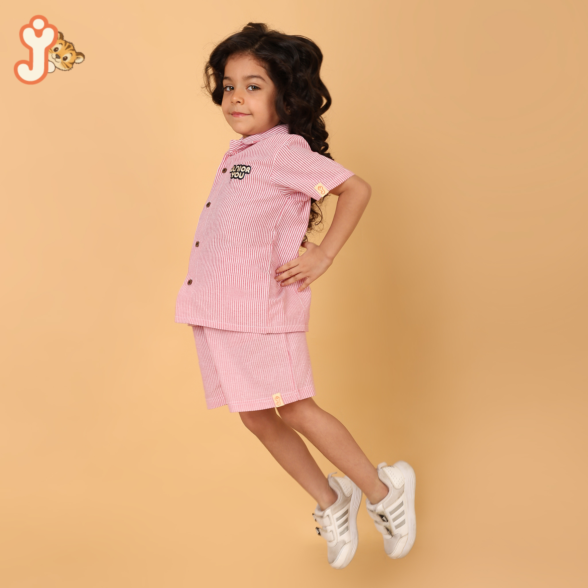 Junioryou Organic Cotton Shirt Co-ord set (Unisex) - Little Voyagers Red Striped