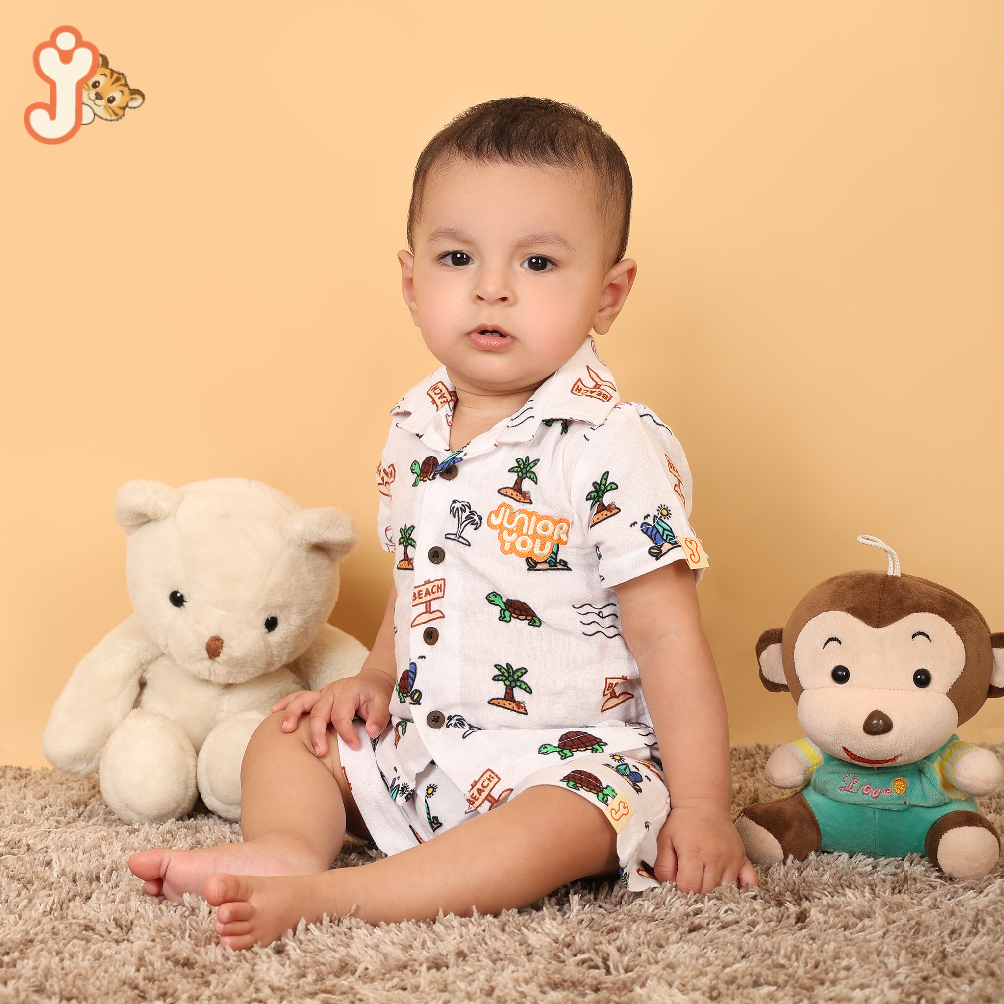 Junioryou Organic Cotton Muslin Shirt Co-ord set (Unisex) - Sandy Toes Holiday