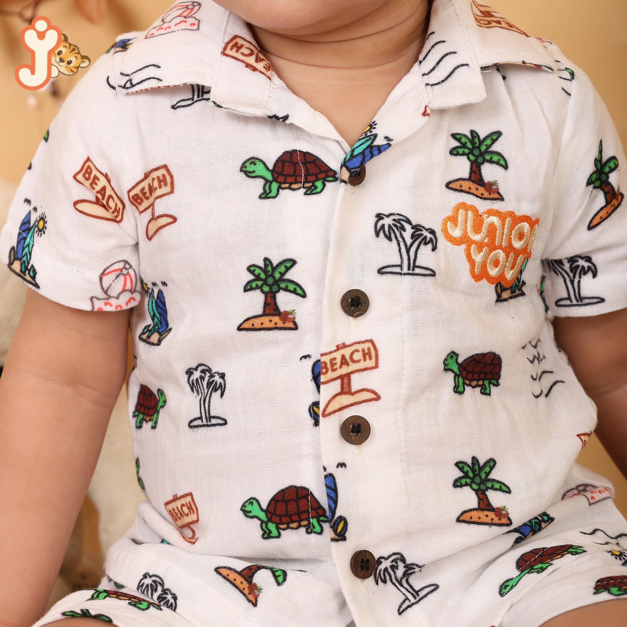 Junioryou Organic Cotton Muslin Shirt Co-ord set (Unisex) - Sandy Toes Holiday