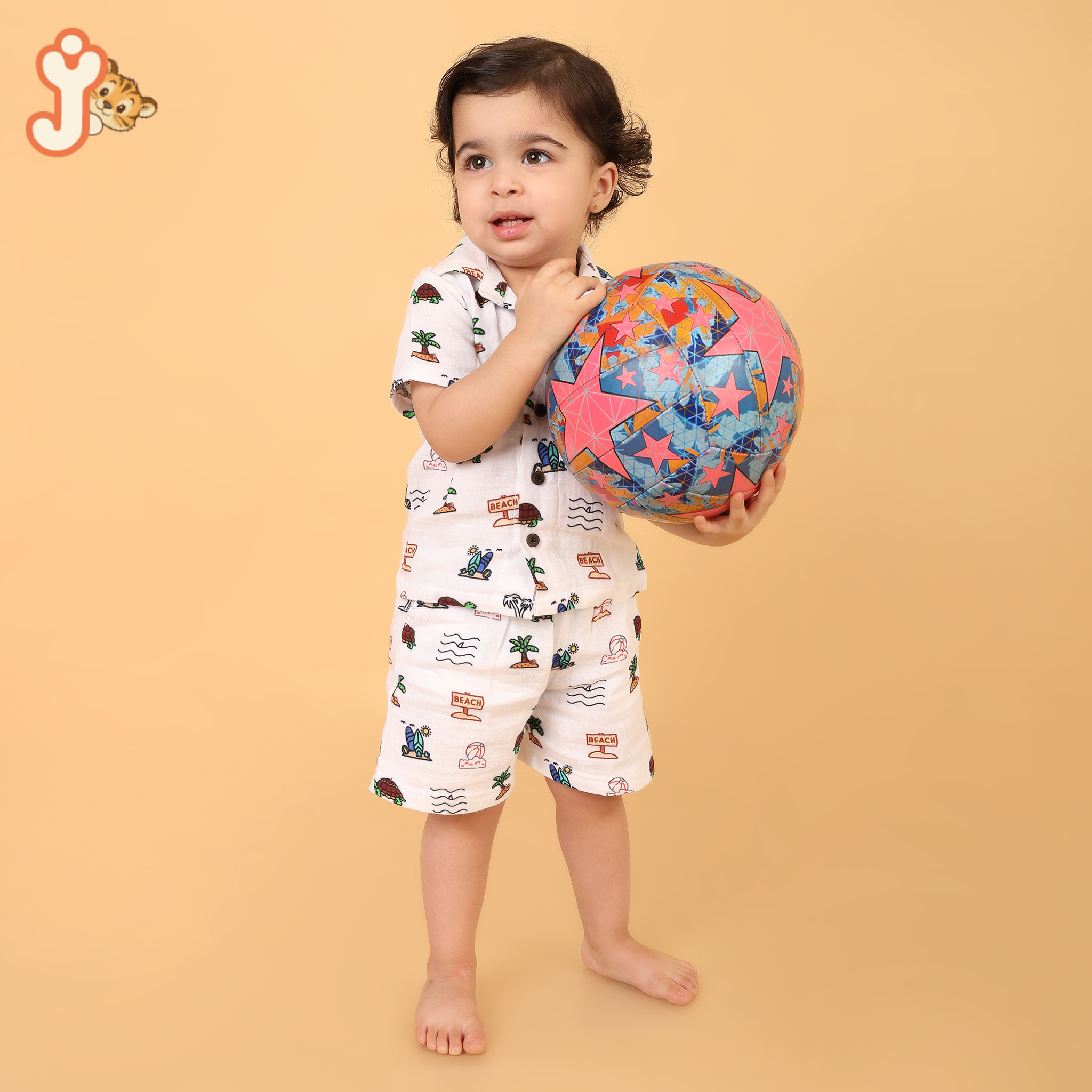 Junioryou Organic Cotton Muslin Shirt Co-ord set (Unisex) - Sandy Toes Holiday