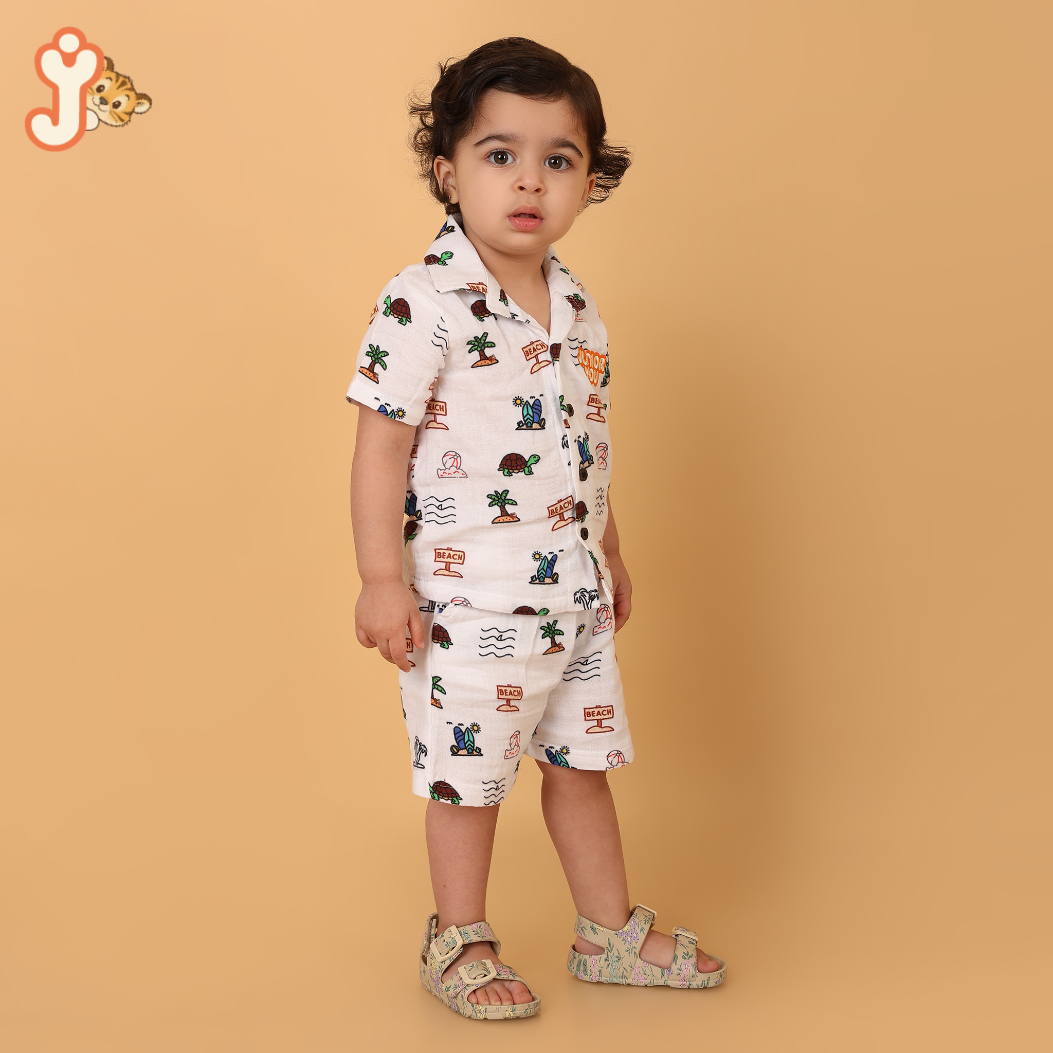 Junioryou Organic Cotton Muslin Shirt Co-ord set (Unisex) - Sandy Toes Holiday